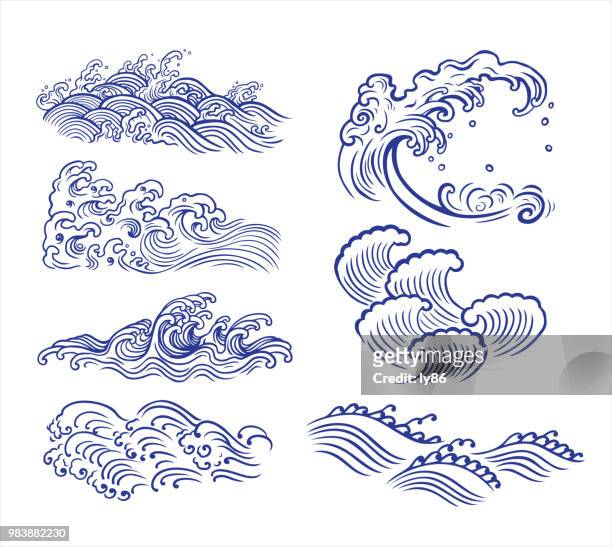 wave design - asia stock illustrations