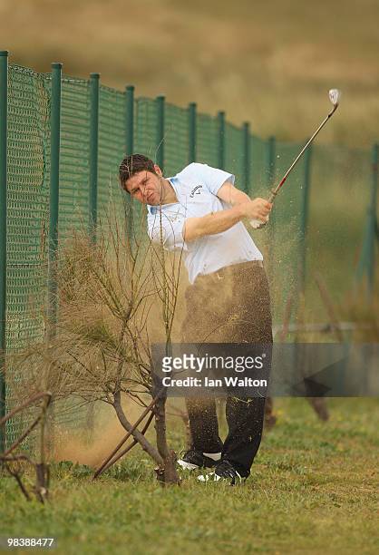 George Murray of Scotland in action during the final round of the Madeira Islands Open at the Porto Santo golf club on April 11, 2010 in Porto Santo...