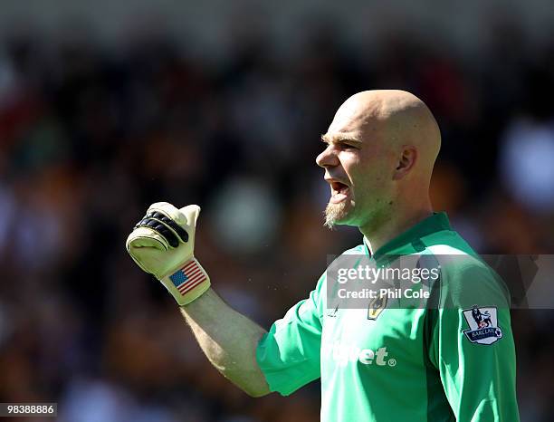 Marcus Hahnemann of Wolverhampton Wanderers during the Barclays Premier League match between Wolverhampton Wanderers and Stoke City at Molineaux on...