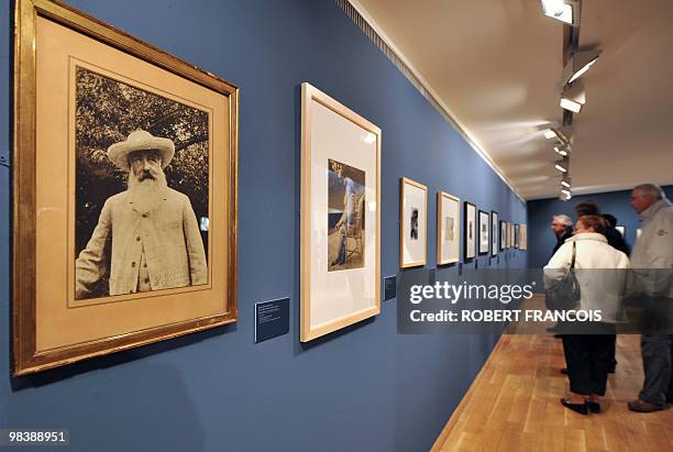 File picture of people looking at paintings as they visit on May 2009 at the Impressionnists new Museum in Giverny, West of Paris, Normandy, an...