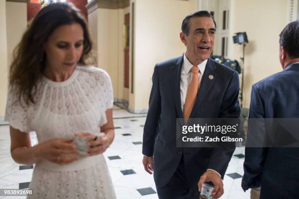 Rep. Darrell Issa walks to a vote on Capitol Hill on June 25, 2018 in Washington, DC. The House of Representatives held votes on Blue Water Navy...