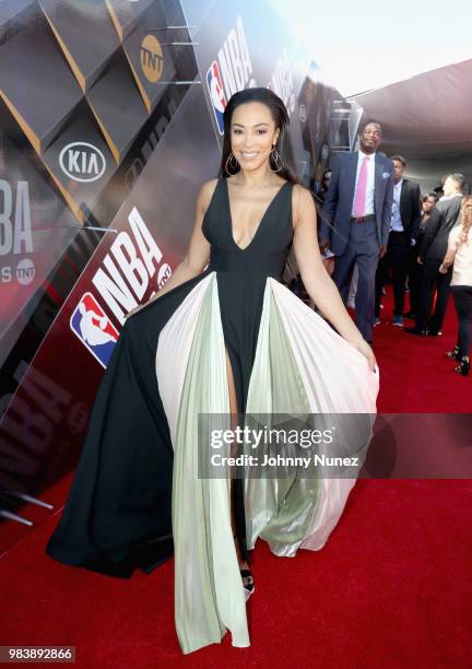 Angela Rye attends 2018 NBA Awards at Barkar Hangar on June 25, 2018 in Santa Monica, California.