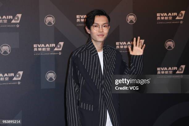 Singer Khalil Fong poses on red carpet of the 29th Golden Melody Awards ceremony on June 23, 2018 in Taipei, Taiwan of China.