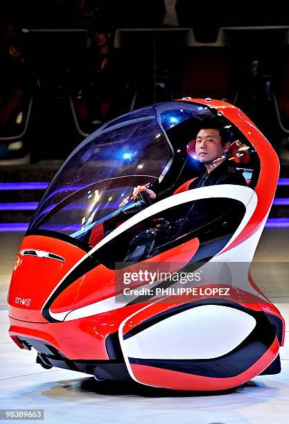 Concept car by GM is displayed during a media preview of the GM and SAIC pavilion of the World Expo 2010 in Shanghai on April 11, 2010. The joint...