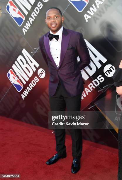 Eric Gordon attends 2018 NBA Awards at Barkar Hangar on June 25, 2018 in Santa Monica, California.