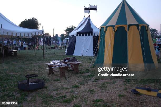 medieval parade in legnano - cavalier stock pictures, royalty-free photos & images