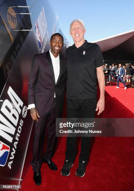 Jamal Crawford and Bill Walton attend 2018 NBA Awards at Barkar Hangar on June 25, 2018 in Santa Monica, California.
