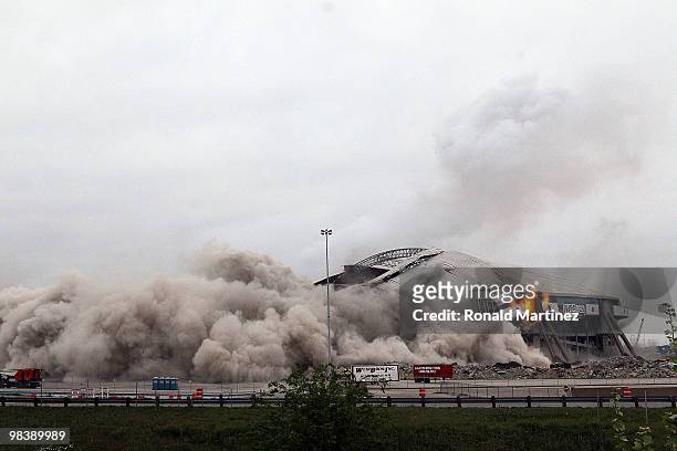 Texas Stadium, the former home of the Dallas Cowboys, is imploded on April 11, 2010 in Irving, Texas. The stadium opened in 1971 and the Cowboys...
