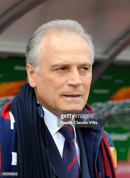 Bologna FC Head Coach Franco Colomba during the Serie A match between Bologna FC and SS Lazio at Stadio Renato Dall'Ara on April 11, 2010 in Bologna,...