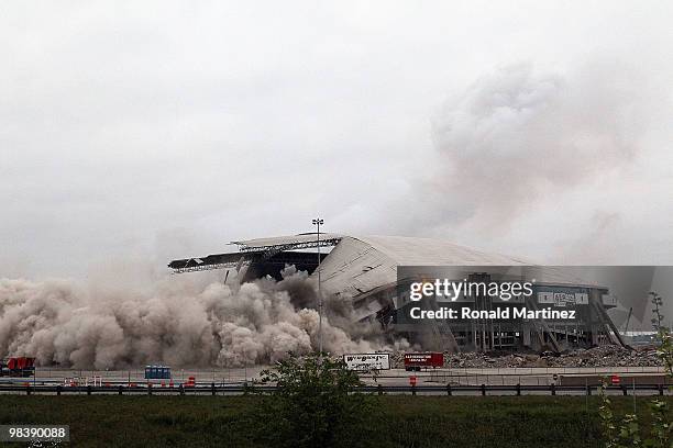 Texas Stadium, the former home of the Dallas Cowboys, is imploded on April 11, 2010 in Irving, Texas. The stadium opened in 1971 and the Cowboys...