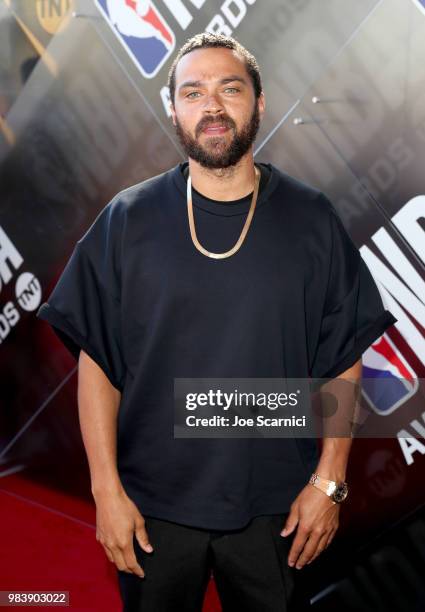 Jesse Williams attends 2018 NBA Awards at Barkar Hangar on June 25, 2018 in Santa Monica, California.