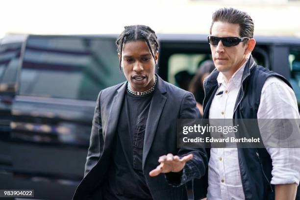 Rocky is seen, outside 1017 ALYX 9SM, during Paris Fashion Week - Menswear Spring-Summer 2019, on June 24, 2018 in Paris, France.