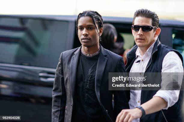 Rocky is seen, outside 1017 ALYX 9SM, during Paris Fashion Week - Menswear Spring-Summer 2019, on June 24, 2018 in Paris, France.