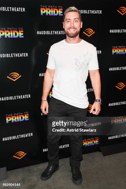 Lance Bass attends a performance of the Audible original, "The Path To Pride" at the Minetta Lane Theatre on June 25, 2018 in New York City.