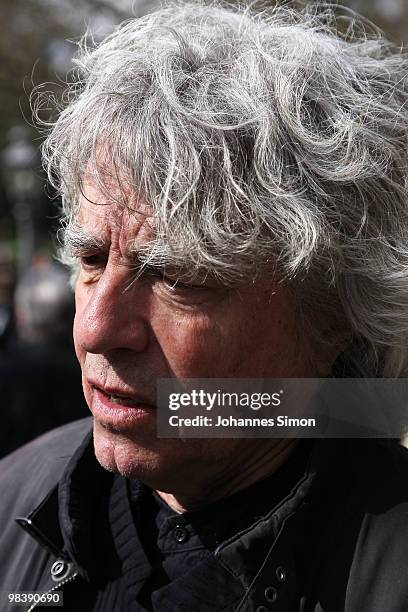 Dieter Dorn, theatre manager of the Munich Residentheater arrives for the funeral service for Wolfgang Wagner at festival opera house on April 11,...