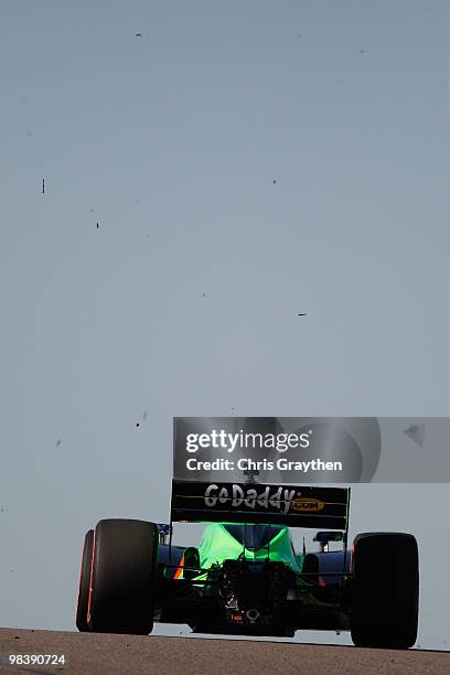 Danica Patrick, driver of the Team GoDaddy.com Dallara Honda drives during the warm up session before the IRL IndyCar Series Grand Prix of Alabama at...