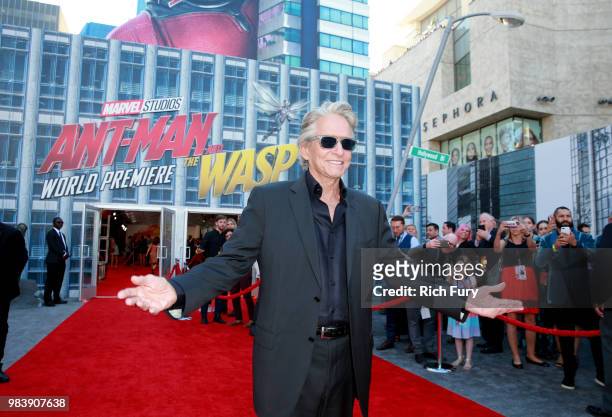 Michael Douglas attends the premiere of Disney And Marvel's "Ant-Man And The Wasp" on June 25, 2018 in Los Angeles, California.