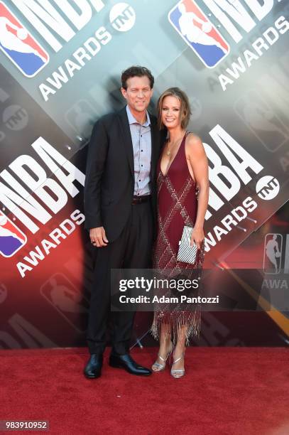 Head Coach Quin Snyder of the Utah Jazz walks the red carpet before the NBA Awards Show on June 25, 2018 at the Barker Hangar in Santa Monica,...