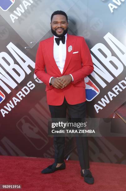 Actor and host of the awards show Anthony Anderson attends the 2018 NBA Awards at Barkar Hangar on June 25, 2018 in Santa Monica, California.