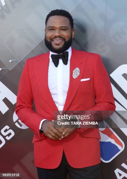 Actor and host of the awards show Anthony Anderson attends the 2018 NBA Awards at Barkar Hangar on June 25, 2018 in Santa Monica, California.