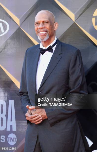 Retired professional basketball player Kareem Abdul-Jabbar attends the 2018 NBA Awards at Barkar Hangar on June 25, 2018 in Santa Monica, California.