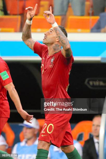 Ricardo Quaresma of Poretugal celebrates scoring the opening goal during the 2018 FIFA World Cup Russia group B match between Iran and Portugal at...