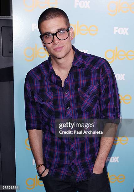 Actor Mark Salling arrives at the "GLEE" fountain show and outdoor screening of the spring premiere episode at The Grove on April 10, 2010 in Los...