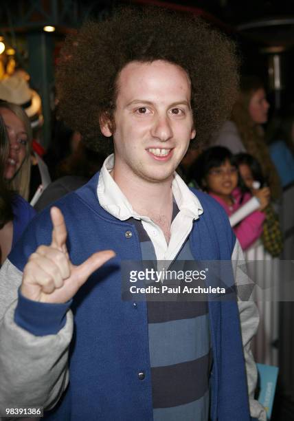 Actor Josh Sussman arrives at the "GLEE" fountain show and outdoor screening of the spring premiere episode at The Grove on April 10, 2010 in Los...