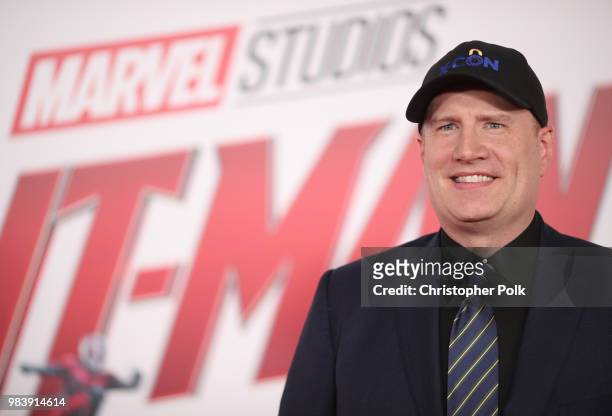 President of Marvel Studios Kevin Feige attends the premiere of Disney And Marvel's "Ant-Man And The Wasp" on June 25, 2018 in Los Angeles,...