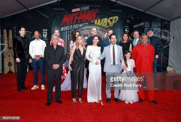 The cast and crew attend the premiere of Disney And Marvel's "Ant-Man And The Wasp" on June 25, 2018 in Los Angeles, California.