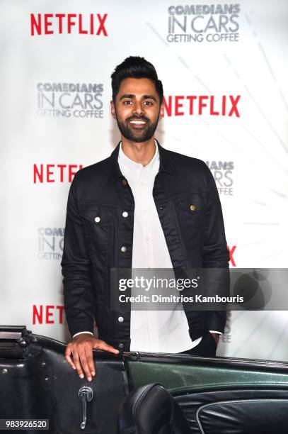 Comedian Hasan Minhaj attends Comedians in Cars Getting Coffee - New York Event at Classic Car Club Manhattan on June 25, 2018 in New York City.