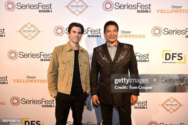 Actor Wes Bentley and Gil Birmingham on the red carpet for SeriesFest Centerpiece event, featuring Lady Antebellum’s Red Rocks Amphitheater Debut and...