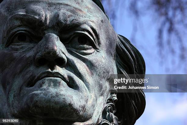 Bronze portrait bust of German composer Richard Wagner, sculptured by artist Arno Breker, taken on April 11, 2010 in Bayreuth, Germany. The opera...