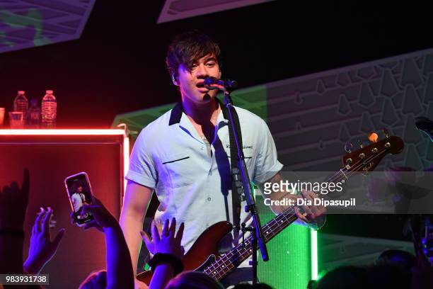 Calum Hood of 5 Seconds of Summer performs at the Tumblr IRL with 5 Seconds of Summer at the National Sawdust June 25, 2018 in New York City.
