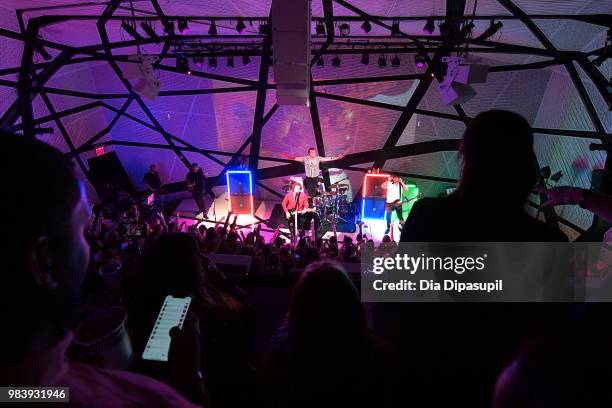 Seconds of Summer performs at the Tumblr IRL with 5 Seconds of Summer at the National Sawdust June 25, 2018 in New York City.