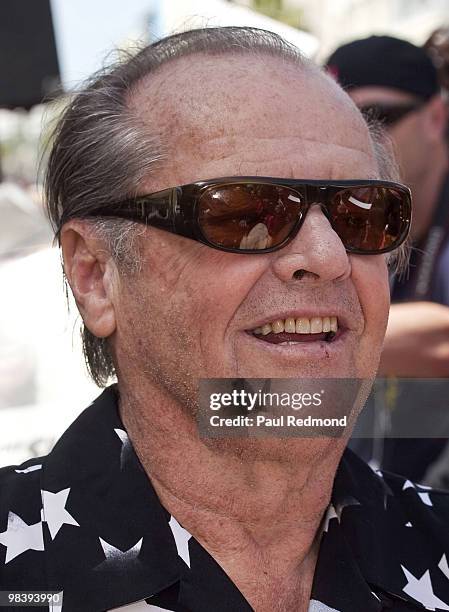 Actor Jack Nicholson at a ceremony honoring Dennis Hopper with a star on the Hollywood Walk Of Fame on March 26, 2010 in Los Angeles, California.
