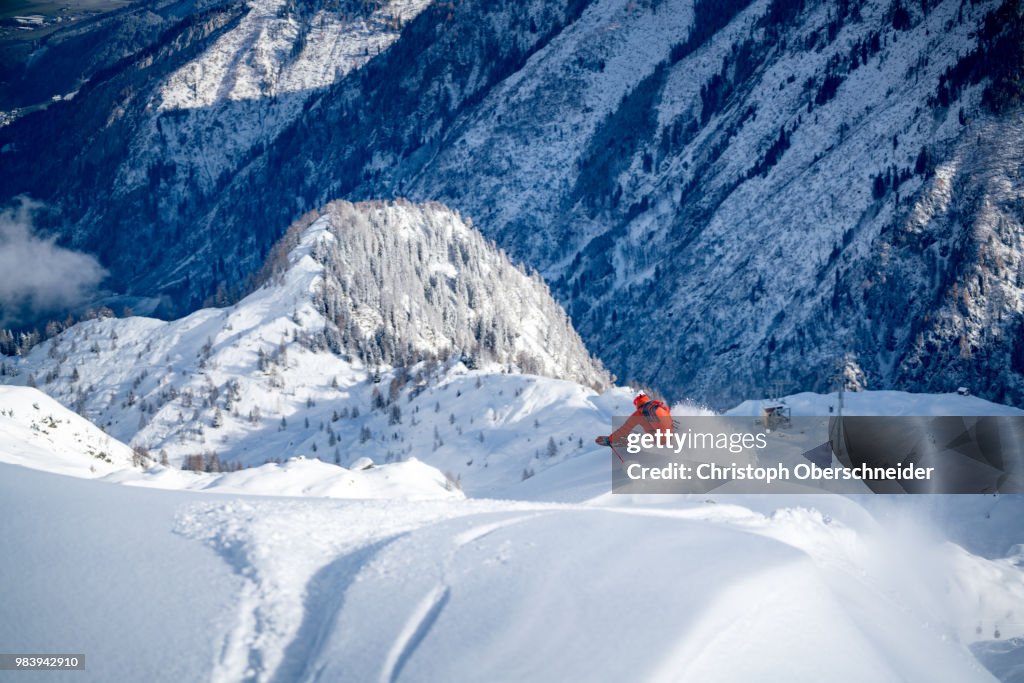 Freeride Skiing in the Alps