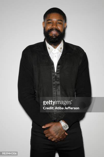 Amir Johnson of the Philadelphia 76ers poses for a portrait at the NBA Awards Show on June 25, 2018 at the Barker Hangar in Santa Monica, California....
