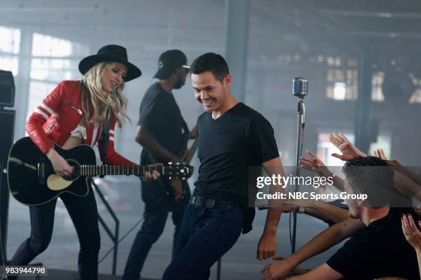 Ward Concert -- Pictured: Singer ZZ Ward performs "Runnin' Down a Dream," the opening theme song for the 2018 NASCAR on NBC season --