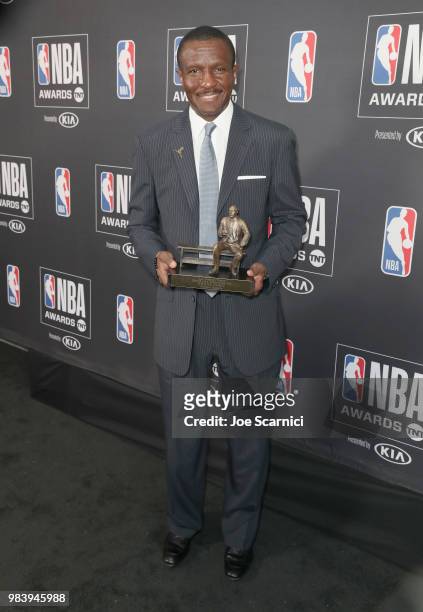 Coach of the Year Dwane Casey attends the 2018 NBA Awards at Barkar Hangar on June 25, 2018 in Santa Monica, California.