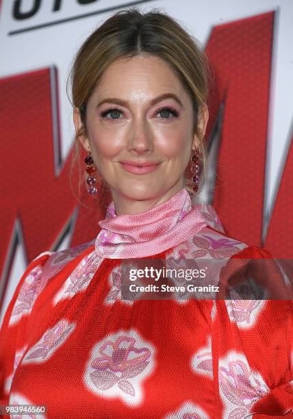 Judy Greer arrives at the Premiere Of Disney And Marvel's "Ant-Man And The Wasp" on June 25, 2018 in Hollywood, California.