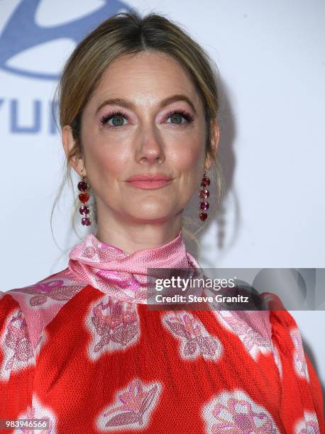 Judy Greer arrives at the Premiere Of Disney And Marvel's "Ant-Man And The Wasp" on June 25, 2018 in Hollywood, California.