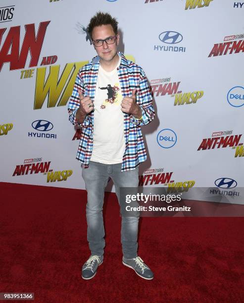 James Gunn arrives at the Premiere Of Disney And Marvel's "Ant-Man And The Wasp" on June 25, 2018 in Hollywood, California.