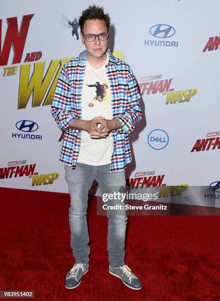 James Gunn arrives at the Premiere Of Disney And Marvel's "Ant-Man And The Wasp" on June 25, 2018 in Hollywood, California.