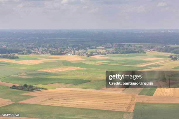 aerial view of outskirts of brussels - urban sprawl ストックフォトと画像