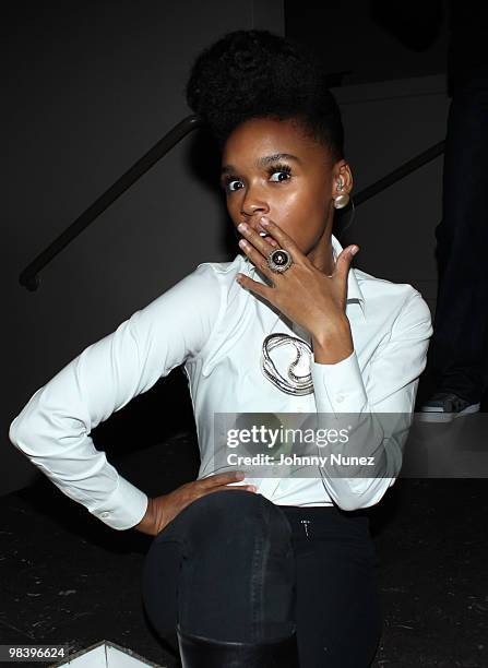 Janelle Monae attends her after party at Highbar on April 10, 2010 in New York City.
