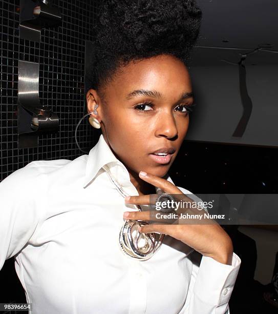 Janelle Monae attends her after party at Highbar on April 10, 2010 in New York City.