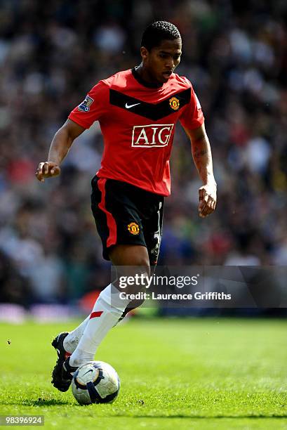 Antonio Valencia of Manchester United in action during the Barclays Premier League Match between Blackburn Rovers and Manchester United at Ewood Park...