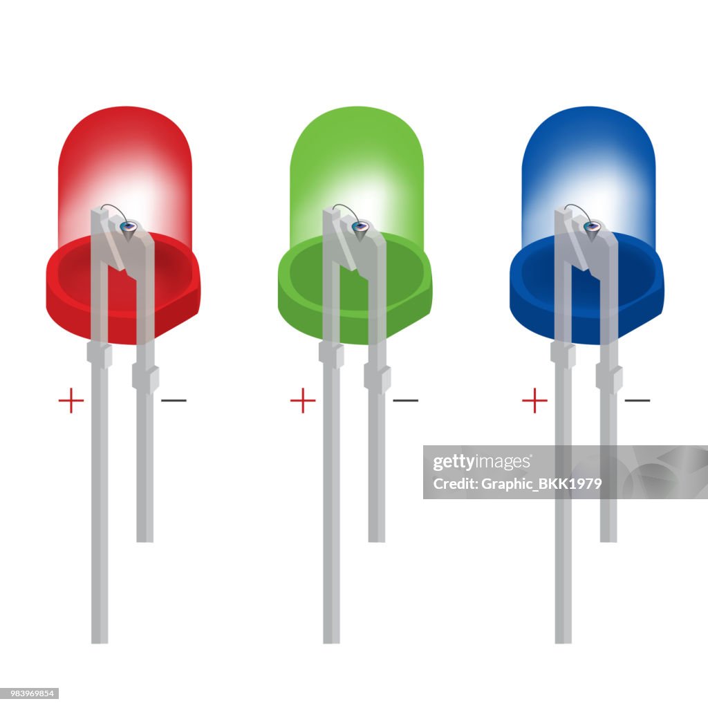 Light Emitting Diode (LED) structure. Isolated background. Education info graphic.