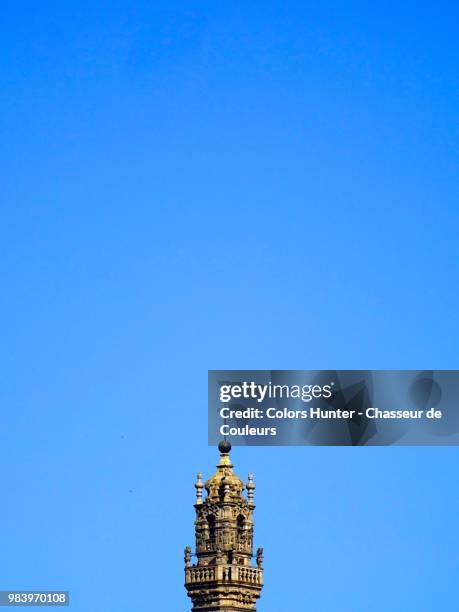 on the top of clerigos tower in porto - chasseur stock-fotos und bilder